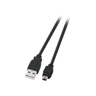 EFB USB2.0 Anschlusskabel schwarz 3m  Stecker Typ A auf Stecker Mini Typ B 5polig Classic