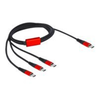 DELOCK USB Ladekabel 3in1 USB Type-C zu 3x USB Type-C 1m