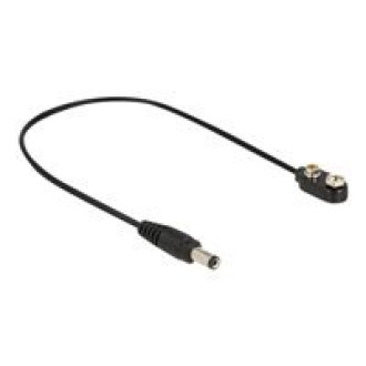 DELOCK DC Stromkabel 5,5x2,1mm Stecker zu Anschluss für Blockbatterie 9V