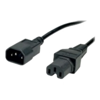 VALUE Netzkabel IEC320/C14 Stecker - C15 Buchse schwarz 1m