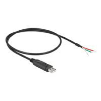 DELOCK Adapterkabel USB 2.0 Typ-A zu seriell RS-232mit 3 offenen Kabelenden 0,5m