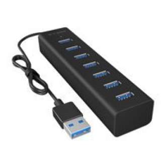 ICYBOX IB-HUB1700-U3 7-port hub with USB Type-A interface and power supply