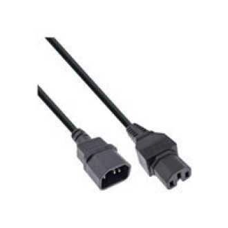 INLINE Netzkabelverlaengerung C15 Warmgeraetestecker auf C14 Buchse schwarz 3m