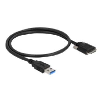 DELOCK Kabel USB 3.0 Typ-A Stecker zu Typ Micro-B Stecker mit Schrauben 0,5m