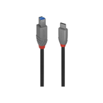 LINDY 1m USB 3.2 Typ C an B Kabel Anthra Line