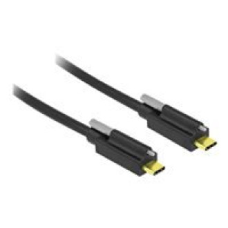DELOCK Kabel SuperSpeed USB 10 Gbps USB 3.2 Gen 2 USB Type-C Stecker > USB Type-C Stecker mit Schraube oben 2 m schwarz