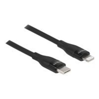 DELOCK Daten- und Ladekabel USB Type-C zu Lightning für iPhone iPad und iPod schwarz 1 m MFi