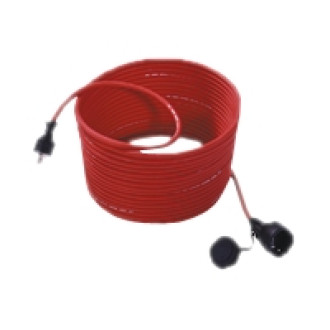 BACHMANN Rasenmäherverlängerung Schutzkontakt 16A/250 VAC rot 50m Gummi / Neopren