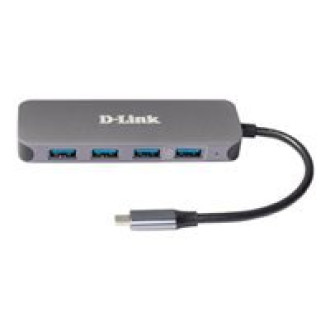 D-LINK DUB-2340 USB-C-Hub 3x USB-A 3.0 1x USB-A 3.0 Fast Charge 1x USB-C PD 3.0 mit Ladefunktion bis 60W
