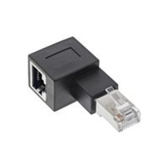 INLINE Patchkabel Adapter Cat.6A RJ45 Stecker Buchse 90 Grad nach links gewinkelt
