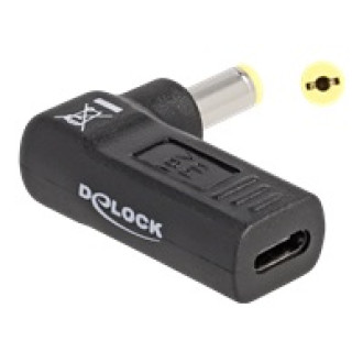 DELOCK Adapter fur Notebook Ladekabel USB Type-C Buchse zu Acer 5,5 x 1,7mm Stecker 90 gewinkelt