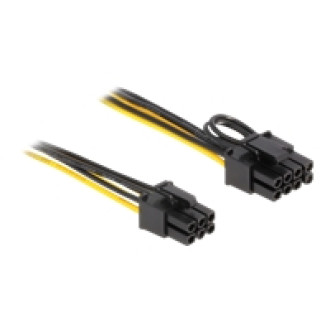 DELOCK Stromkabel PCI Express 6 Pin Stecker zu PCI Express 6+2 Pin Stecker 50cm