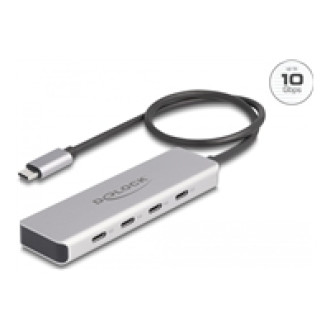 DELOCK USB 10 Gbps USB Type-C Hub mit 4 x USB Type-C Buchse mit 35cm Anschlusskabel