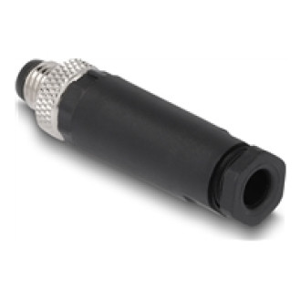 DELOCK M8 Steckverbinder A-kodiert 3 Pin Stecker zur Montage mit Schraubanschluss