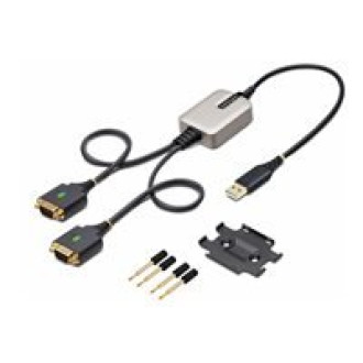 STARTECH.COM 60cm 24Zoll 2-Port USB auf Seriell Adapter COM-Retention,FTDI USB-A zu DB9 RS232 Kabel Wechselbare Schrauben/Muttern
