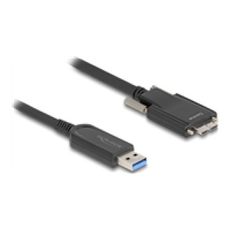 DELOCK Aktives Optisches Kabel USB 10 Gbps Typ-A Stecker zu Typ Micro-B Stecker mit Schrauben 5m