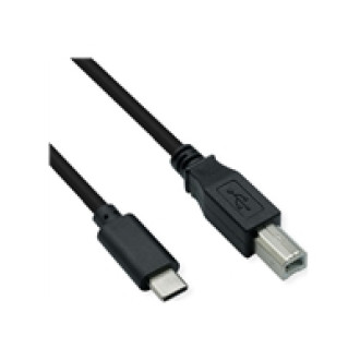 ROLINE USB 2.0 Typ C Kabel C - B ST/ST schwarz 1,8m