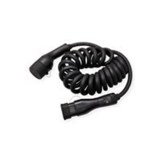 ROLINE E-Auto Ladekabel Typ2 3-phasig 480VAC 3P+N+E 16 A 11 kW Spiralkabel 3m