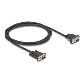 DELOCK Seriell Kabel RS-232 D-Sub9 Buchse zu D-Sub9 Buchse Stromanschluss an Pin 9 2m