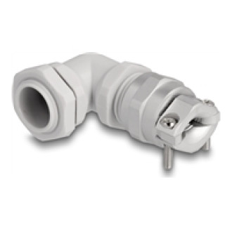 DELOCK Kabelverschraubung mit Zugentlastung und Biegeschutz 90 gewinkelt PG11 grau