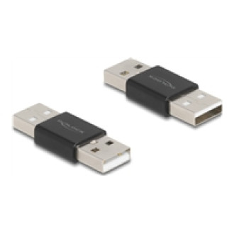 DELOCK Adapter Gender Changer USB 2.0 Typ-A Stecker zu Stecker Metall