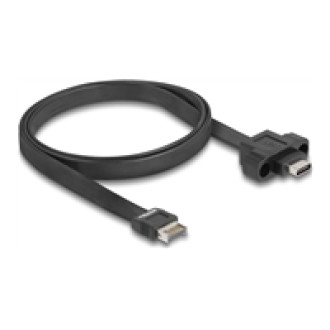 DELOCK USB 10 Gbps Flachbandkabel Typ-E Key A 20 Pin Stecker zu USB Type-C Buchse zum Einbau 75cm