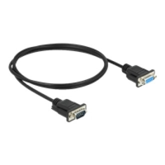 DELOCK Seriell Kabel RS-232 D-Sub9 Stecker zu Buchse mit schmalem Steckergehäuse 1m