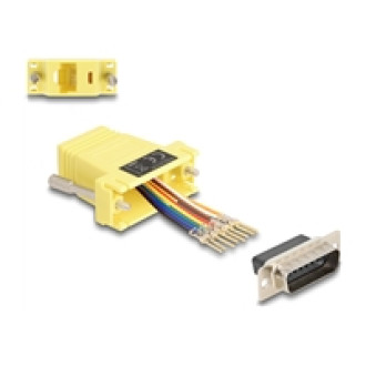 DELOCK D-Sub 15 Pin Stecker zu RJ45 Buchse Montagesatz gelb