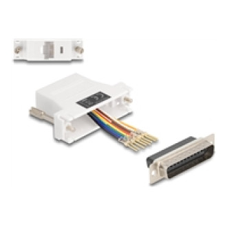 DELOCK D-Sub 25 Pin Stecker zu RJ45 Buchse Montagesatz weiss