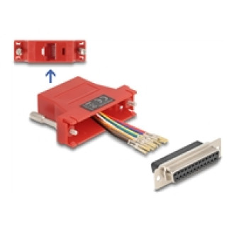 DELOCK D-Sub 25 Pin Buchse zu RJ45 Buchse Montagesatz rot