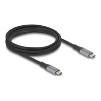 DELOCK USB 40 Gbps Kabel USB Type-C Stecker zu Stecker PD 3.1 240 W E-Marker 2m grau Metall