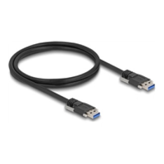 DELOCK USB 5 Gbps Kabel Typ-A Stecker zu Typ-A Stecker mit Schraubenabstand 19mm / M3 Schrauben 1m schwarz