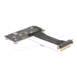 DELOCK Adapter PCIe 3.0 x4 Stecker 90 gewinkelt zu M.2 Key M Buchse mit Kabel 10cm