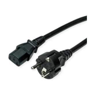VALUE Netzkabel IEC-Buchse & CEE7/7-Stecker gerade schwarz 1,8m