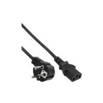 INLINE BULK 60er Netzkabel Schutzkontakt gewinkelt auf Kaltgeraetestecker C13 0,5m