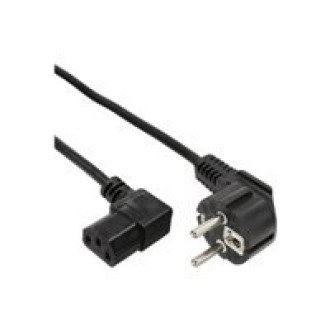 INLINE BULK 35er Netzkabel Schutzkontakt gewinkelt auf Kaltgeraetestecker C13 rechts abgewinkelt 1,8m schwarz