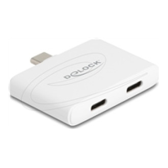 DELOCK USB Type-C Adapter zu USB-C Daten 10 Gbps und Video 4K 60 Hz + USB Type-C PD 92 W