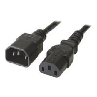 MANHATTAN Stromkabel C13 auf C14 Kaltgeräteverlängerung 1 m Verlängerungskabel für Kaltgeräte C13-Buchse auf C14-Stecker 10 A 250 V