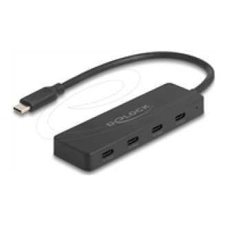 DELOCK USB 10 Gbps USB Type-C Hub mit 4 x USB Type-C Buchse schwarz