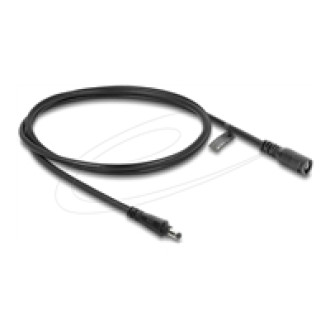 DELOCK DC Verlängerungskabel 5,5 x 2,1mm Stecker zu Buchse mit Bajonettverschluss 18 AWG 1m schwarz