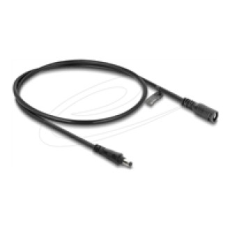 DELOCK DC Verlängerungskabel 5,5 x 2,5mm Stecker zu Buchse mit Bajonettverschluss 18 AWG 0,5m schwarz