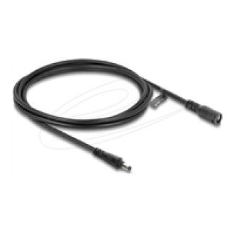 DELOCK DC Verlängerungskabel 5,5 x 2,5mm Stecker zu Buchse mit Bajonettverschluss 18 AWG 2m schwarz