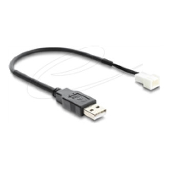 DELOCK Lufterkabel USB 2.0 Typ-A Stecker zu 3 Pin 2 Pins belegt Lufteranschluss-Stecker 20cm
