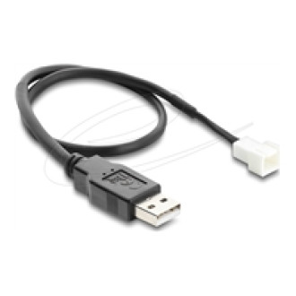 DELOCK Lufterkabel USB 2.0 Typ-A Stecker zu 3 Pin 2 Pins belegt Lufteranschluss-Stecker 30cm