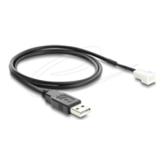 DELOCK Lufterkabel USB 2.0 Typ-A Stecker zu 3 Pin 2 Pins belegt Lufteranschluss-Stecker 70cm