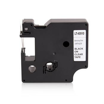 P-Touch (alternativo) compatible a Dymo 40910 negro transparente