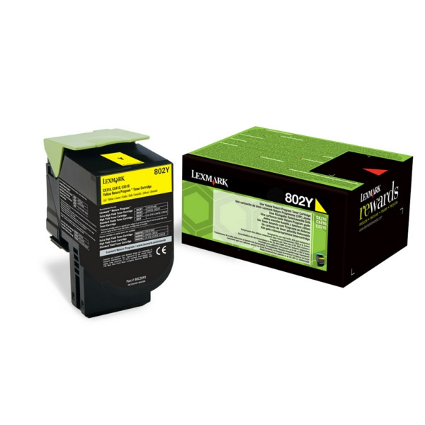 Original Tóner amarillo Lexmark 0080C20Y0/802Y amarillo
