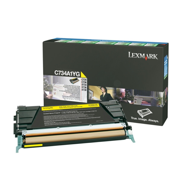 Original Tóner amarillo Lexmark 00C734A1YG amarillo