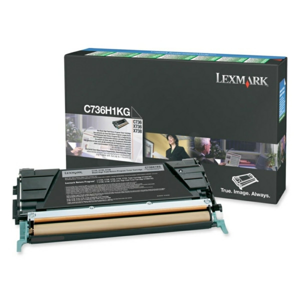 Original Tóner negro Lexmark 00C736H1KG negro