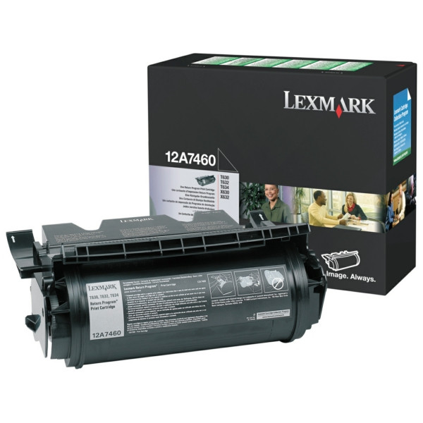 Original Tóner negro Lexmark 12A7460 negro